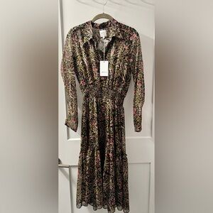 NWT MISA Los Angeles Black Floral Women's Dress
